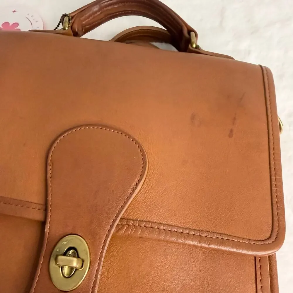 Vintage Coach 5130 Project Station British Tan Leather Crossbody Bag Purse